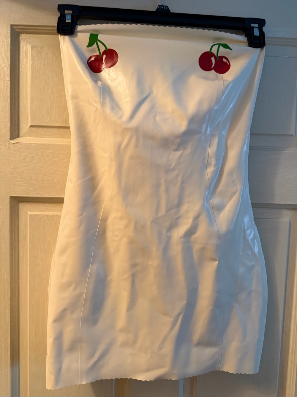 POSTER GIRL White Strapless Cherry-Print Mini Dress